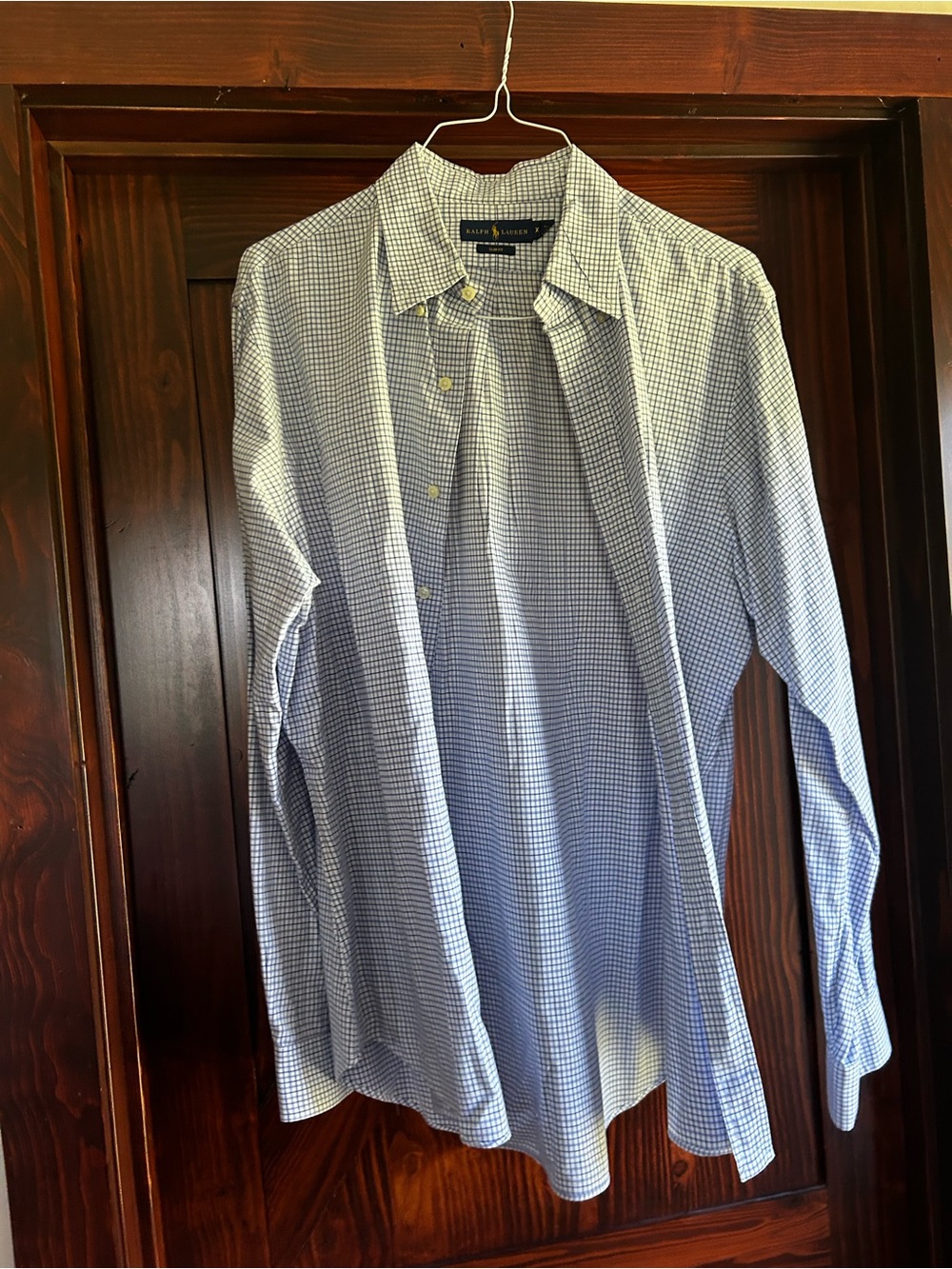 Ralph Lauren Men's Light Blue Micro Check Dress Shirt